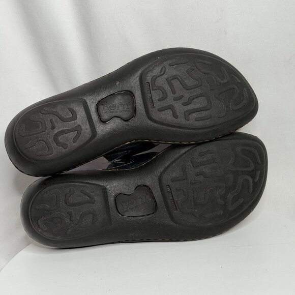 Born Cloudburst Captiva Sandals Womens 8.0 M Black Leather Loop Toe Flats Slide - Picture 7 of 8